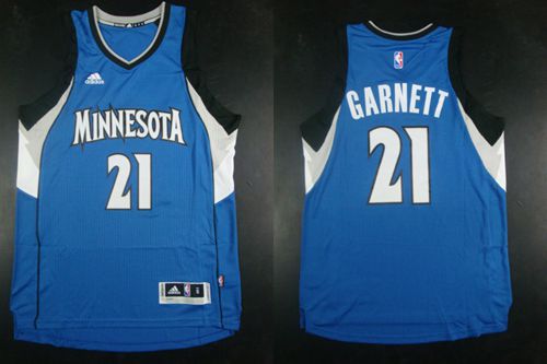 Timberwolves #21 Kevin Garnett Blue Road Stitched NBA Jersey Timberwolves #21 Kevin Garnett Blue Road Stitched NBA Jersey