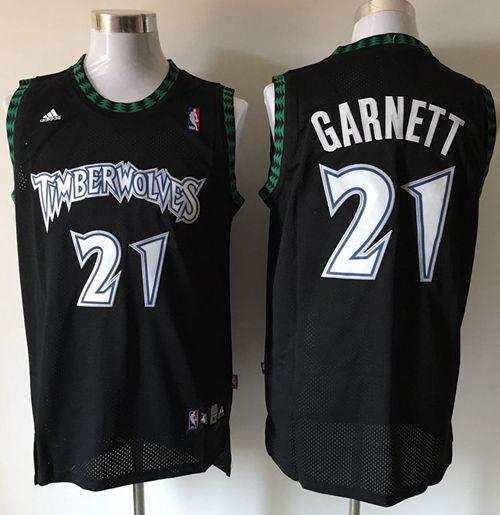 Timberwolves #21 Retro Garnett Black Stitched NBA Jersey Timberwolves #21 Retro Garnett Black Stitched NBA Jersey