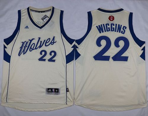 Timberwolves #22 Andrew Wiggins Cream 2015-2016 Christmas Day Stitched NBA Jersey Timberwolves #22 Andrew Wiggins Cream 2015-2016 Christmas Day Stitched NBA Jersey