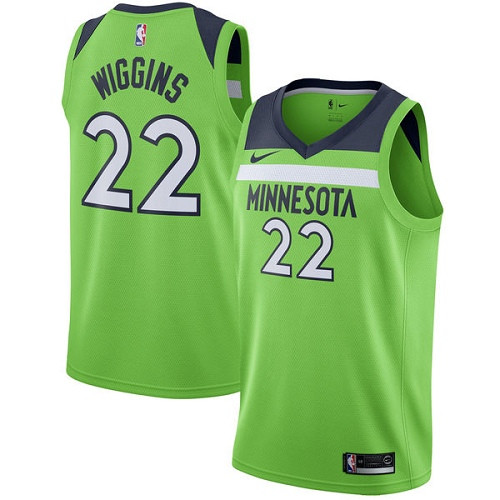 Timberwolves #22 Andrew Wiggins Green Youth Basketball Swingman Statement Edition Jersey