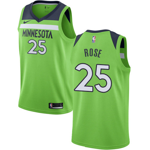 Timberwolves #25 Derrick Rose Green Women's Basketball Swingman Statement Edition Jersey