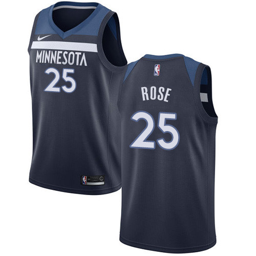 Timberwolves #25 Derrick Rose Navy Blue Women's Basketball Swingman Icon Edition Jersey