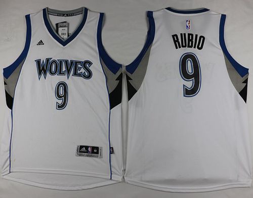 Timberwolves #9 Ricky Rubio Revolution 30 White Stitched NBA Jersey Timberwolves #9 Ricky Rubio Revolution 30 White Stitched NBA Jersey