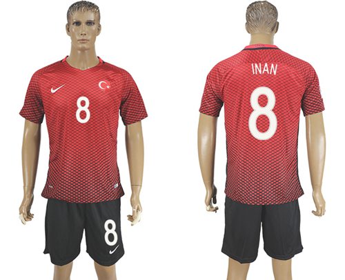Turkey #8 INAN Home Soccer Country Jersey Turkey #8 INAN Home Soccer Country Jersey