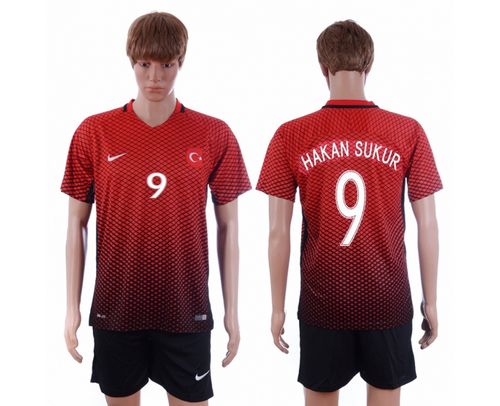 Turkey #9 Hakan Sukur Home Soccer Country Jersey Turkey #9 Hakan Sukur Home Soccer Country Jersey