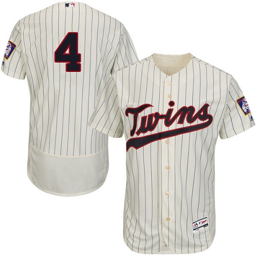 Twins #4 Paul Molitor Cream Strip Flexbase Authentic Collection Stitched MLB Jersey Twins #4 Paul Molitor Cream Strip Flexbase Authentic Collection Stitched MLB Jersey