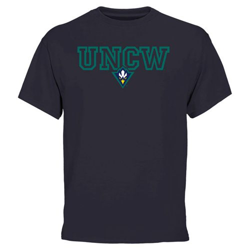 UNC Wilmington Seahawks Wordmark Logo T-Shirt Navy Blue