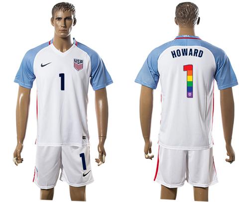 USA #1 Howard White Rainbow Soccer Country Jersey USA #1 Howard White Rainbow Soccer Country Jersey