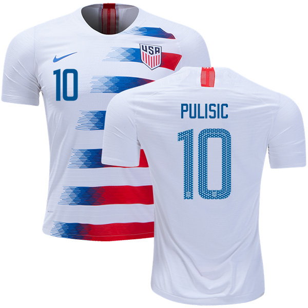 USA #10 Pulisic Home Soccer Country Jersey USA #10 Pulisic Home Soccer Country Jersey
