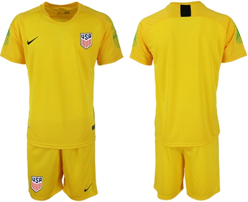 USA Blank Yellow Goalkeeper Soccer Country Jersey USA Blank Yellow Goalkeeper Soccer Country Jersey