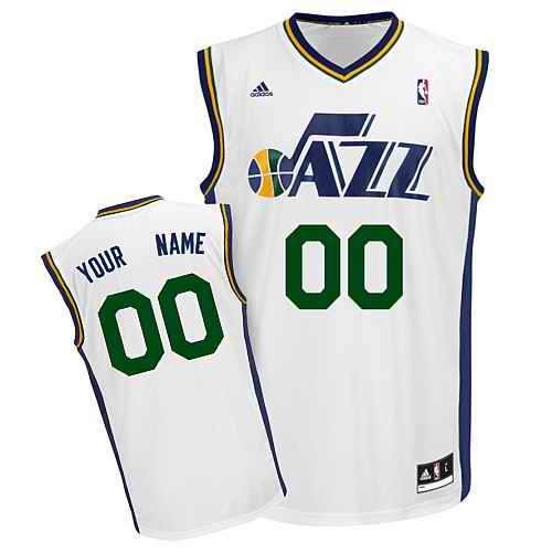 Utah Jazz Custom White Adidas Home Jersey