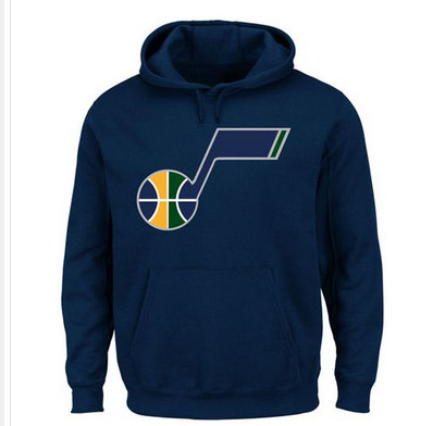 Utah Jazz Majestic Current Logo Tech Patch Pullover Hoodie Navy