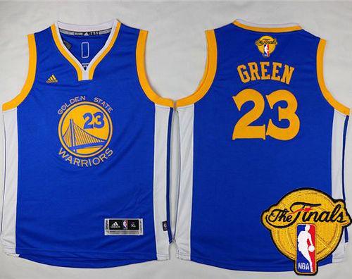 Warriors #23 Draymond Green Blue The Finals Patch Stitched Youth NBA Jersey Warriors #23 Draymond Green Blue The Finals Patch Stitched Youth NBA Jersey
