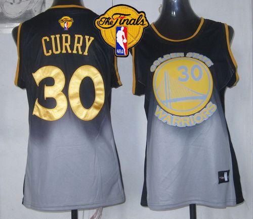 Warriors #30 Stephen Curry Black Grey The Finals Patch Women's Fadeaway Fashion Stitched NBA Jersey Warriors #30 Stephen Curry Black Grey The Finals Patch Women's Fadeaway Fashion Stitched NBA Jersey