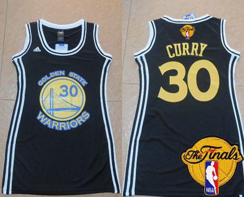 Warriors #30 Stephen Curry Black The Finals Patch Women's Dress Stitched NBA Jersey Warriors #30 Stephen Curry Black The Finals Patch Women's Dress Stitched NBA Jersey