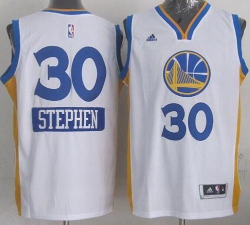 Warriors #30 Stephen Curry White 2014-15 Christmas Day Stitched Youth NBA Jersey