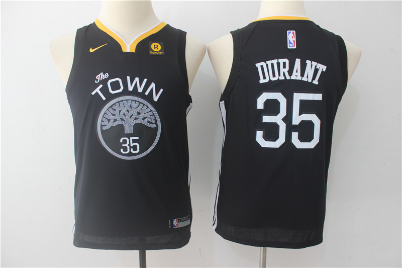 Warriors 35 Kevin Durant Black Youth The Town Nike Swingman Jersey Warriors 35 Kevin Durant Black Youth The Town Nike Swingman Jersey