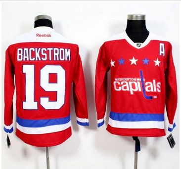 Washington Capitals #19 Nicklas Backstrom Red Alternate Stitched NHL Jersey
