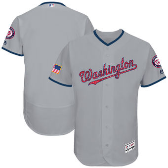 Washington Nationals Majestic 2017 Stars & Stripes Authentic Collection FlexBase Team Jersey - Gray