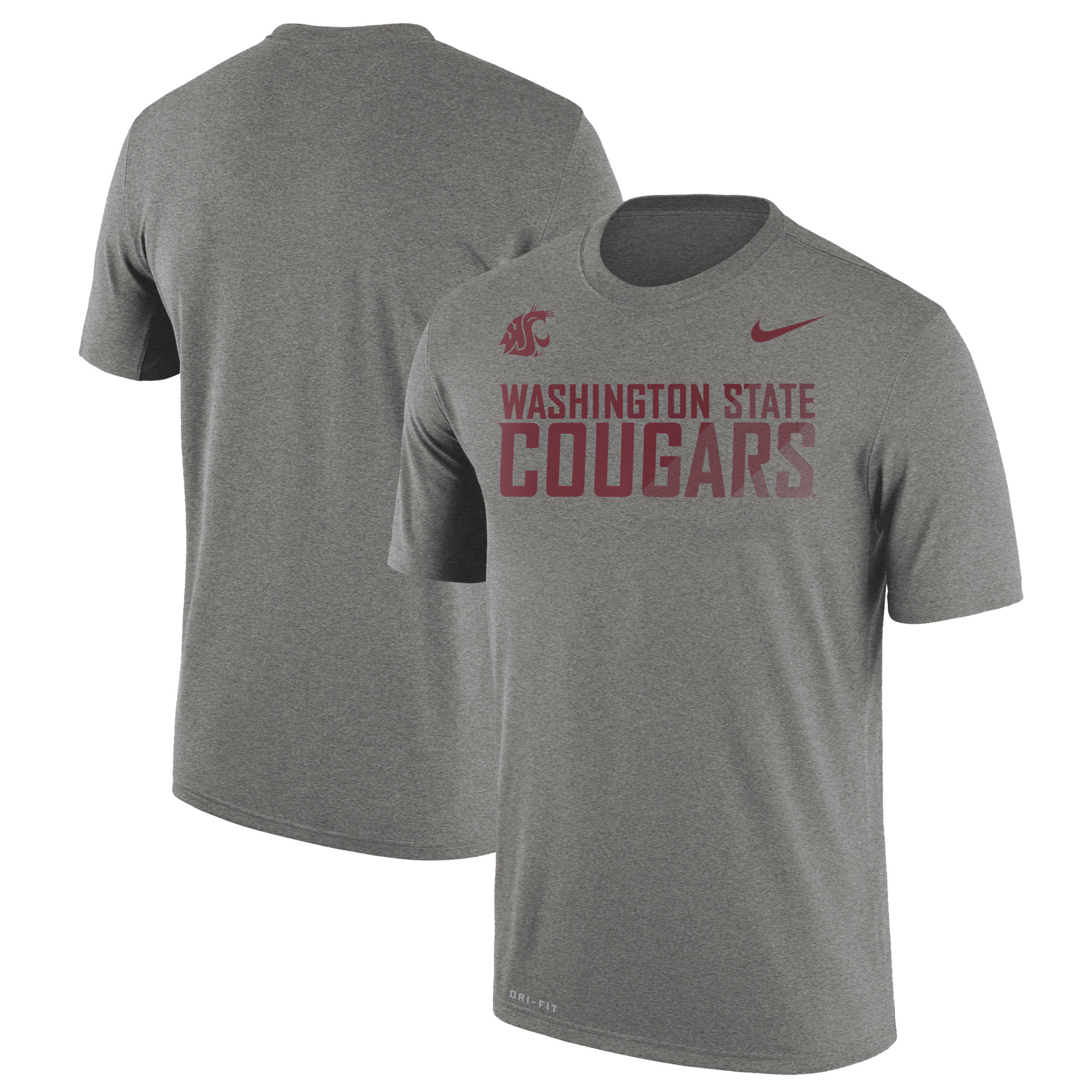 Washington State Cougars Nike 2017 2nd Season Sideline Performance Legend T-Shirt - Heathered Gray