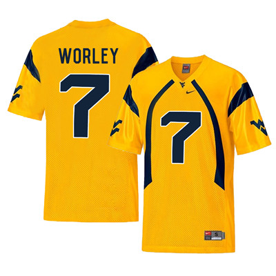 West Virginia Mountaineers 7 Daryl Worley Gold College Football Jersey