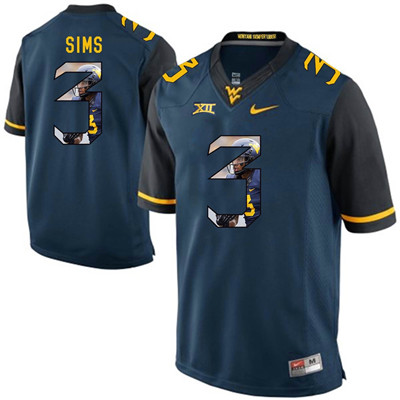 West Virginia Mountaineers Blue Charles Sims College Football Portrait Jersey West Virginia Mountaineers Blue Charles Sims College Football Portrait Jersey