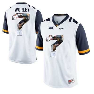 West Virginia Mountaineers White Daryl Worley College Football Portrait Jersey West Virginia Mountaineers White Daryl Worley College Football Portrait Jersey