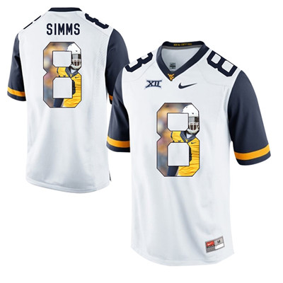 West Virginia Mountaineers White Marcus Simms College Football Portrait Jersey West Virginia Mountaineers White Marcus Simms College Football Portrait Jersey