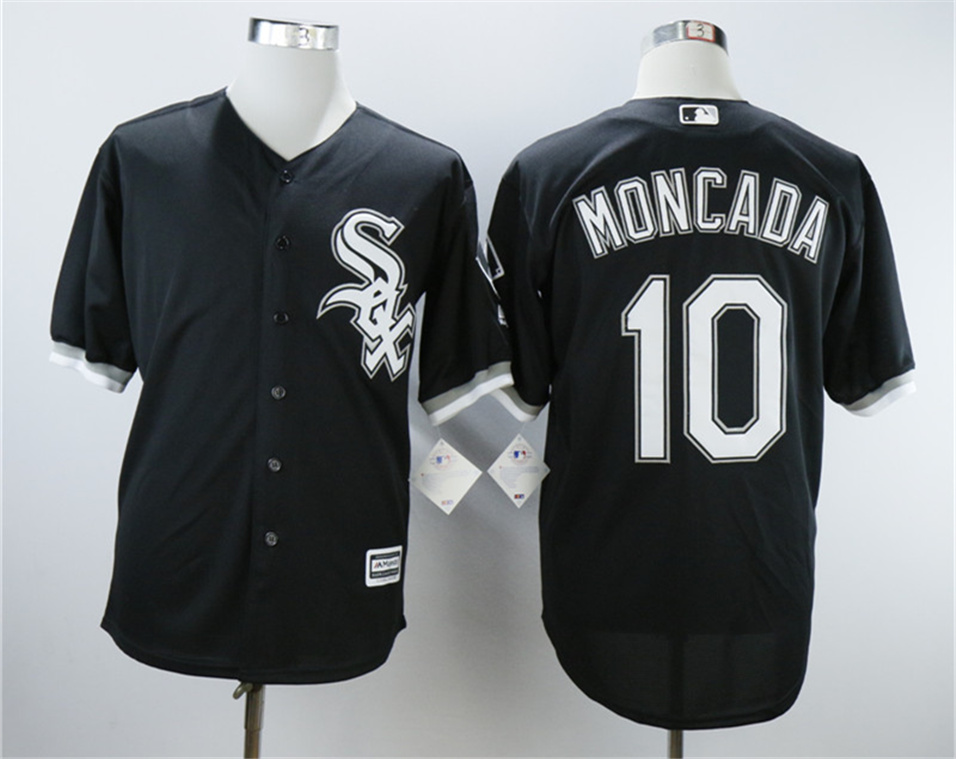 White Sox #10 Yoan Moncada Black Cool Base Jersey White Sox #10 Yoan Moncada Black Cool Base Jersey