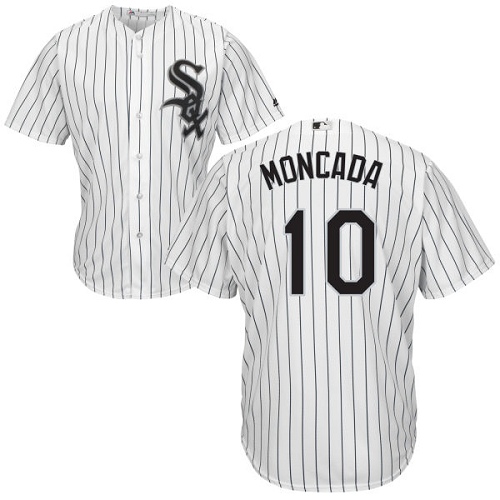 White Sox #10 Yoan Moncada White(Black Strip) Home Cool Base Stitched Youth MLB Jersey White Sox #10 Yoan Moncada White(Black Strip) Home Cool Base Stitched Youth MLB Jersey
