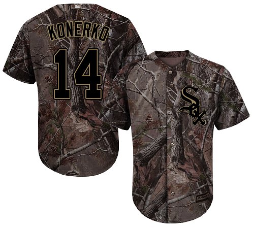 White Sox #14 Paul Konerko Camo Realtree Collection Cool Base Stitched Baseball Jersey