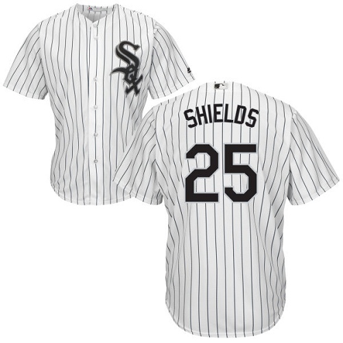 White Sox #25 James Shields White(Black Strip) Home Cool Base Stitched Youth MLB Jersey