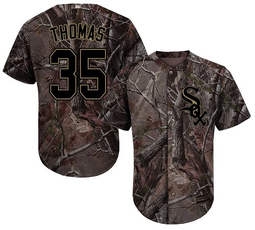 White Sox #35 Frank Thomas Camo Realtree Collection Cool Base Stitched Baseball Jersey White Sox #35 Frank Thomas Camo Realtree Collection Cool Base Stitched Baseball Jersey