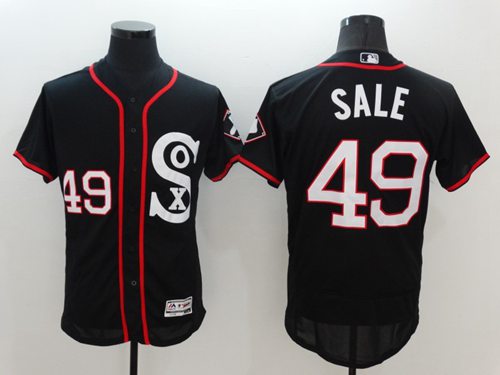 White Sox #49 Chris Sale Black New Flexbase Authentic Collection Stitched MLB Jersey White Sox #49 Chris Sale Black New Flexbase Authentic Collection Stitched MLB Jersey