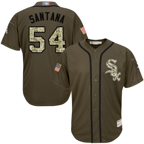 White Sox #54 Ervin Santana Green Salute to Service Stitched Baseball Jersey
