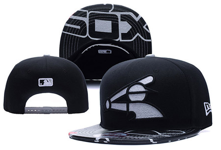 White Sox Team Logo Black Adjustable Hat YD