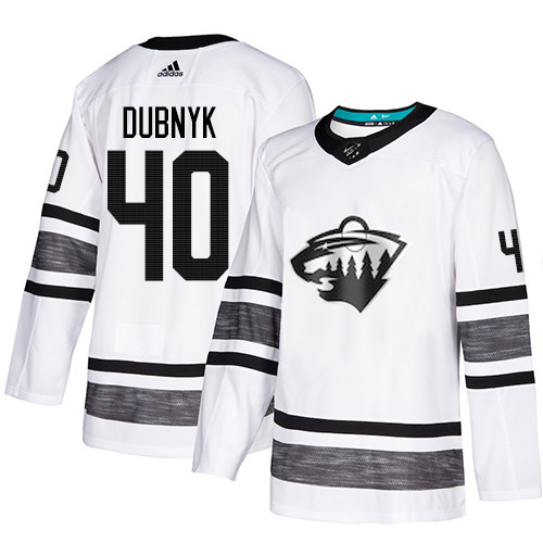 Wild #40 Devan Dubnyk White Authentic 2019 All-Star Stitched Youth Hockey Jersey