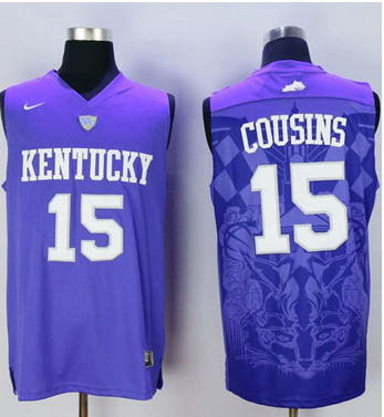 Wildcats #15 DeMarcus Cousins Blue Basketball Stitched NCAA Jersey