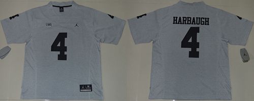 Wolverines #4 Jim Harbaugh Gridiron Gray II Jordan Brand Limited Stitched NCAA Jersey Wolverines #4 Jim Harbaugh Gridiron Gray II Jordan Brand Limited Stitched NCAA Jersey