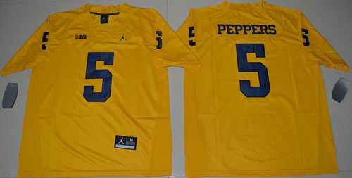 Wolverines #5 Jabrill Peppers Gold Jordan Brand Limited Stitched NCAA Jersey Wolverines #5 Jabrill Peppers Gold Jordan Brand Limited Stitched NCAA Jersey