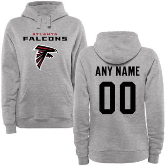 Women's Atlanta Falcons Steel Custom Name & Number Wordmark Pullover Hoodie