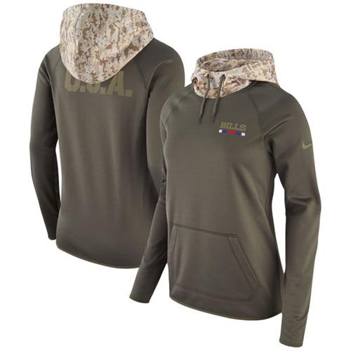 Women's Buffalo Bills Nike Olive Salute to Service Performance Pullover Hoodie Women's Buffalo Bills Nike Olive Salute to Service Performance Pullover Hoodie