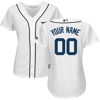 Women's Detroit Tigers Majestic White Home Cool Base Custom Jersey