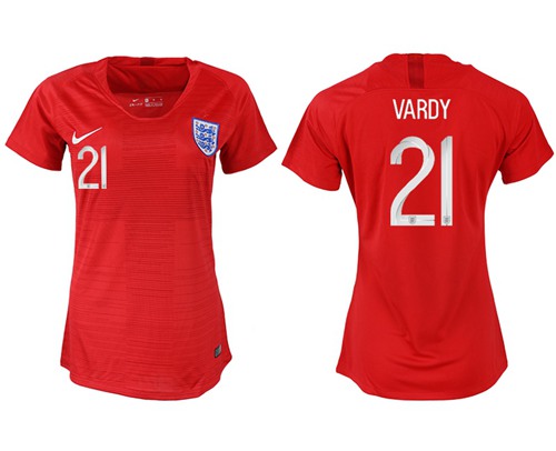 Women's England #21 Vardy Away Soccer Country Jersey Women's England #21 Vardy Away Soccer Country Jersey