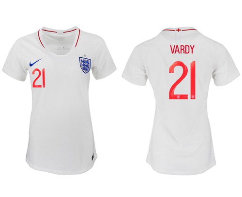 Women's England #21 Vardy Home Soccer Country Jersey Women's England #21 Vardy Home Soccer Country Jersey