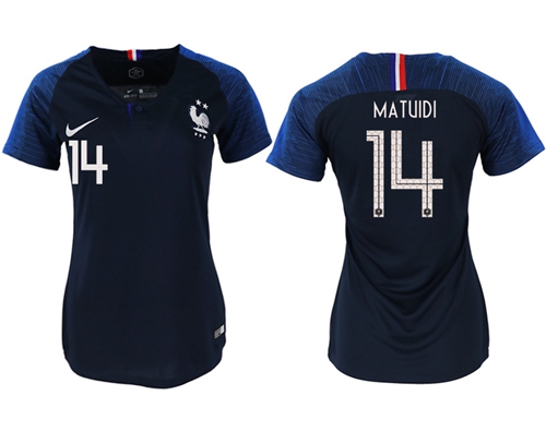 Women's France #14 Matuidi Home Soccer Country Jersey Women's France #14 Matuidi Home Soccer Country Jersey