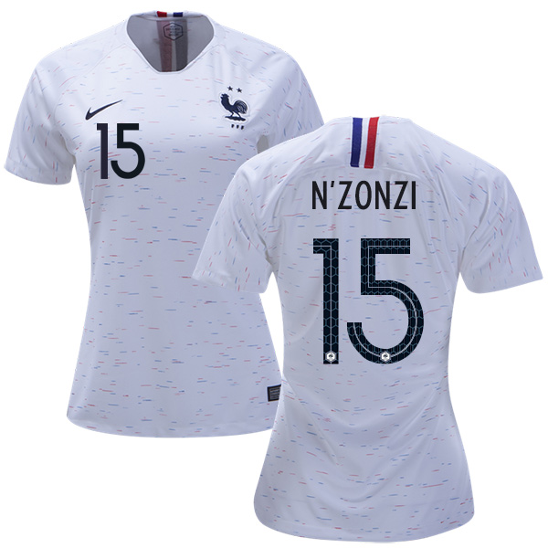 Women's France #15 N'Zonzi Away Soccer Country Jersey Women's France #15 N'Zonzi Away Soccer Country Jersey