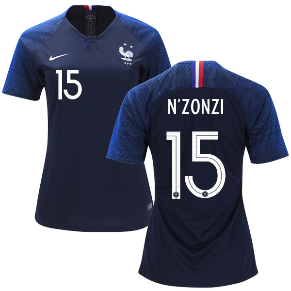 Women's France #15 N'Zonzi Home Soccer Country Jersey Women's France #15 N'Zonzi Home Soccer Country Jersey