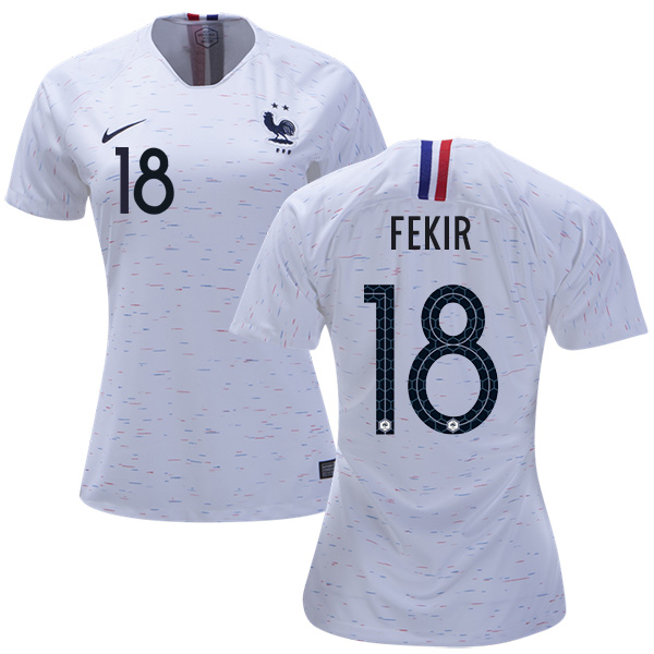 Women's France #18 Fekir Away Soccer Country Jersey Women's France #18 Fekir Away Soccer Country Jersey