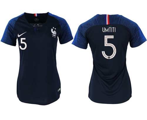 Women's France #5 Umtiti Home Soccer Country Jersey Women's France #5 Umtiti Home Soccer Country Jersey